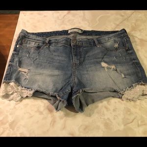 Plus size denim shorts